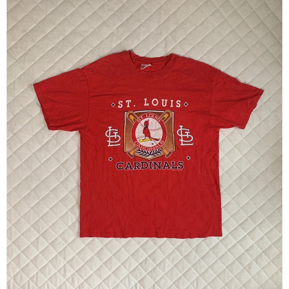 VTG 80s 90s St Louis Cardinals MLB Baseball Made in USA Red T-Shirt Sz L Classic